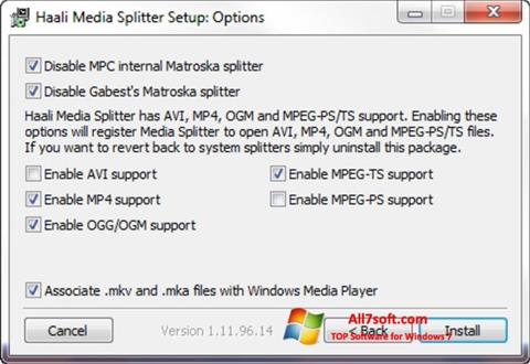 Screenshot Haali Media Splitter Windows 7