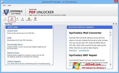 Screenshot PDF Unlocker Windows 7