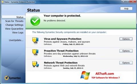 Screenshot Symantec Endpoint Protection Windows 7