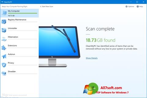 Screenshot CleanMyPC Windows 7