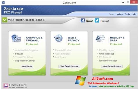 Screenshot ZoneAlarm Pro Windows 7