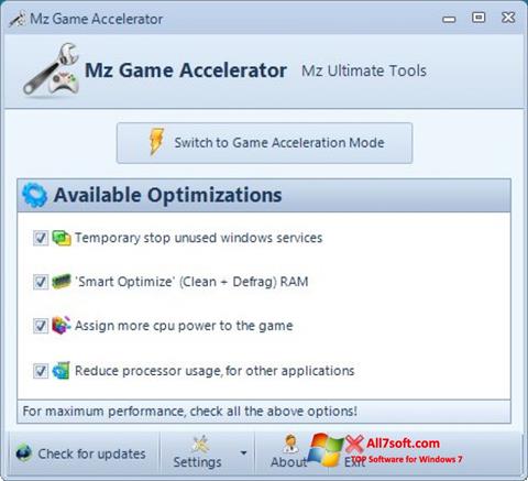 Screenshot Mz Game Accelerator Windows 7