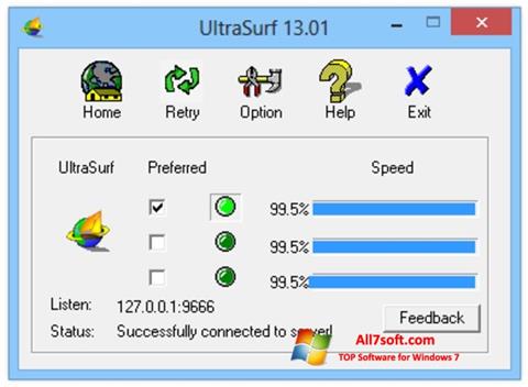 Screenshot UltraSurf Windows 7