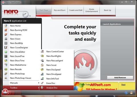 Screenshot Nero StartSmart Windows 7