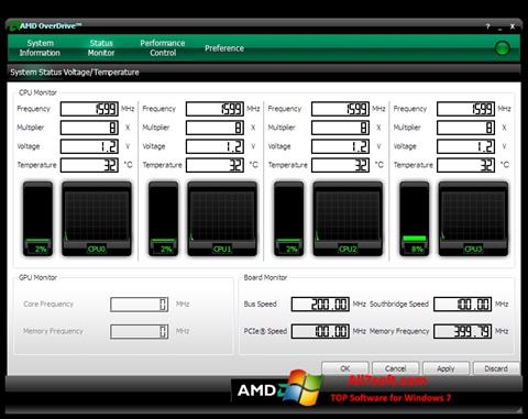 Screenshot AMD Overdrive Windows 7