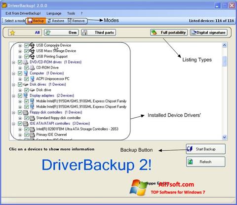 Screenshot Driver Backup Windows 7